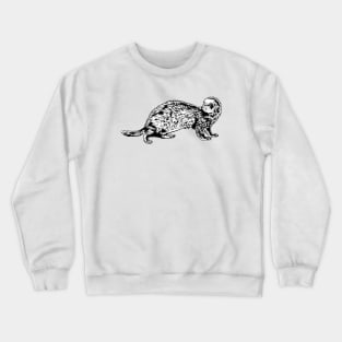 Black and white drawing - ferret Crewneck Sweatshirt